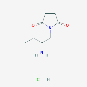 molecular formula C8H15ClN2O2 B1380946 1-(2-Aminobutyl)pyrrolidine-2,5-dione hydrochloride CAS No. 1864015-99-5