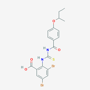 3,5-Dibromo-2-[(4-butan-2-yloxybenzoyl)carbamothioylamino]benzoic acid