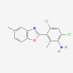 4,6-dichloro-2-methyl-3-(5-methyl-1,3-benzoxazol-2-yl)aniline