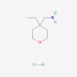 molecular formula C8H18ClNO B1380952 (4-Ethyloxan-4-yl)methanamine hydrochloride CAS No. 1385696-38-7