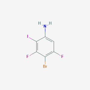 molecular formula C6H3BrF2IN B1380953 4-Bromo-3,5-difluoro-2-iodoaniline CAS No. 1467060-36-1