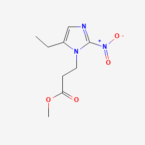 molecular formula C9H13N3O4 B13809541 5-Ethyl-2-nitro-1H-imidazole-1-propanoic acid methyl ester 