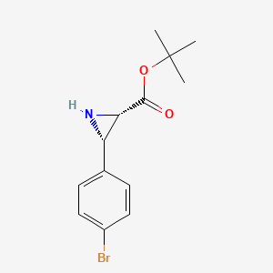 molecular formula C13H16BrNO2 B1380957 trans-Tert-butyl 3-(4-bromophenyl)aziridine-2-carboxylate CAS No. 1431365-04-6