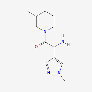 molecular formula C12H20N4O B1380958 2-氨基-2-(1-甲基-1H-吡唑-4-基)-1-(3-甲基哌啶-1-基)乙酮 CAS No. 1543719-76-1
