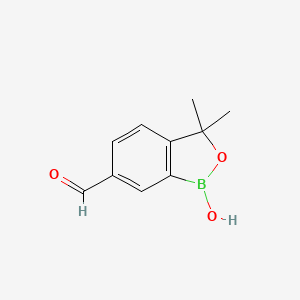 molecular formula C10H11BO3 B1380966 1-Hydroxy-3,3-dimethyl-1,3-dihydrobenzo[c][1,2]oxaborole-6-carbaldehyde CAS No. 1437051-71-2