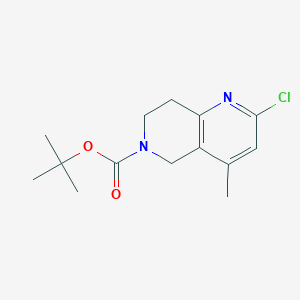 molecular formula C14H19ClN2O2 B1380978 叔丁基 2-氯-4-甲基-7,8-二氢-1,6-萘啶-6(5H)-羧酸酯 CAS No. 1421254-01-4