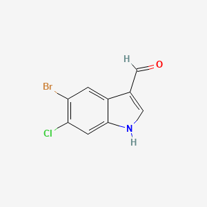 molecular formula C9H5BrClNO B1380979 5-bromo-6-chloro-1H-indole-3-carbaldehyde CAS No. 1467059-87-5