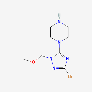 molecular formula C8H14BrN5O B1380989 1-[3-bromo-1-(methoxymethyl)-1H-1,2,4-triazol-5-yl]piperazine CAS No. 1630764-02-1