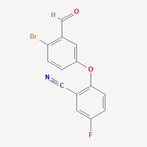 molecular formula C14H7BrFNO2 B1380994 2-溴-5-(2-氰基-4-氟苯氧基)苯甲醛 CAS No. 1353100-93-2
