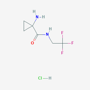 molecular formula C6H10ClF3N2O B1380999 1-Amino-N-(2,2,2-trifluoroethyl)cyclopropanecarboxamide hydrochloride CAS No. 1613690-18-8