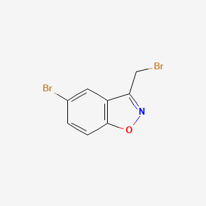 molecular formula C8H5Br2NO B1381000 5-Bromo-3-bromomethyl-benzo[d]isoxazole CAS No. 57148-95-5