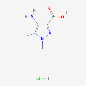molecular formula C6H10ClN3O2 B1381003 4-Amino-1,5-dimethyl-1H-pyrazole-3-carboxylic acid hydrochloride CAS No. 1197235-18-9