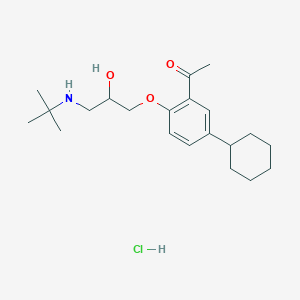 1-[2-[3-(tert-butylamino)-2-hydroxypropoxy]-5-cyclohexylphenyl]ethanone;hydrochloride