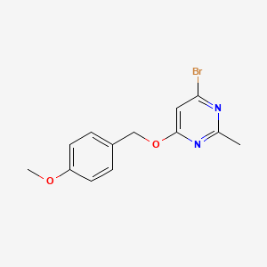 molecular formula C13H13BrN2O2 B1381016 4-Bromo-6-[(4-methoxyphenyl)methoxy]-2-methylpyrimidine CAS No. 1715298-06-8