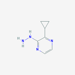 molecular formula C7H10N4 B1381032 2-环丙基-3-肼基吡嗪 CAS No. 1566279-41-1