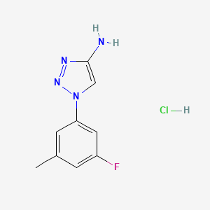 molecular formula C9H10ClFN4 B1381035 1-(3-fluoro-5-methylphenyl)-1H-1,2,3-triazol-4-amine hydrochloride CAS No. 1788627-28-0
