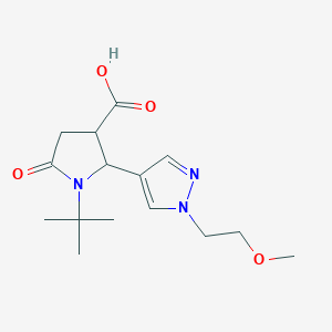 molecular formula C15H23N3O4 B1381044 1-叔丁基-2-[1-(2-甲氧基乙基)-1H-吡唑-4-基]-5-氧代吡咯烷-3-羧酸 CAS No. 1795305-12-2