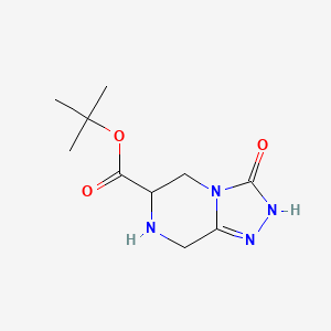 molecular formula C10H16N4O3 B1381053 tert-butyl 3-oxo-2H,3H,5H,6H,7H,8H-[1,2,4]triazolo[4,3-a]piperazine-6-carboxylate CAS No. 1803562-70-0