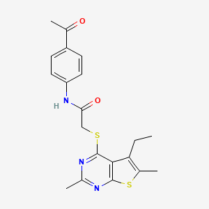 Acetamide,N-(4-acetylphenyl)-2-[(5-ethyl-2,6-dimethylthieno[2,3-D]pyrimidin-4-YL)thio]-