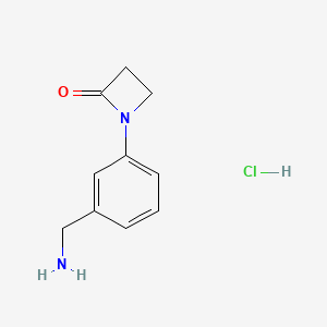 molecular formula C10H13ClN2O B1381068 1-[3-(Aminomethyl)phenyl]azetidin-2-one hydrochloride CAS No. 1803601-09-3
