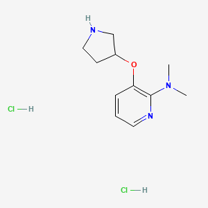 molecular formula C11H19Cl2N3O B1381077 N,N-dimethyl-3-(pyrrolidin-3-yloxy)pyridin-2-amine dihydrochloride CAS No. 1803605-74-4