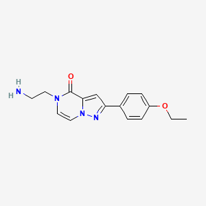 molecular formula C16H18N4O2 B1381079 5-(2-aminoethyl)-2-(4-ethoxyphenyl)pyrazolo[1,5-a]pyrazin-4(5H)-one CAS No. 1638612-89-1