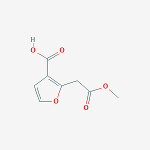 molecular formula C8H8O5 B1381086 2-(2-甲氧基-2-氧代乙基)呋喃-3-羧酸 CAS No. 1479004-17-5