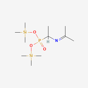 molecular formula C11H28NO3PSi2 B13810865 Phosphonic acid, [1-[(1-methylethylidene)amino]ethyl]-, bis(trimethylsilyl) ester 