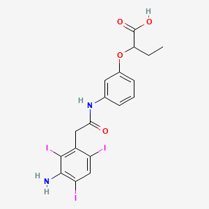 2-(m-(2-(3-Amino-2,4,6-triiodophenyl)acetamido)phenoxy)butanoic acid