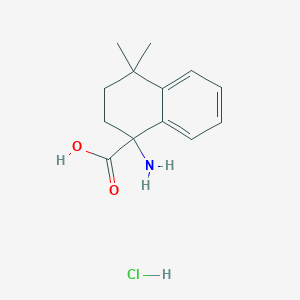 molecular formula C13H18ClNO2 B1381092 1-Amino-4,4-dimethyl-1,2,3,4-tetrahydronaphthalene-1-carboxylic acid hydrochloride CAS No. 1803567-18-1