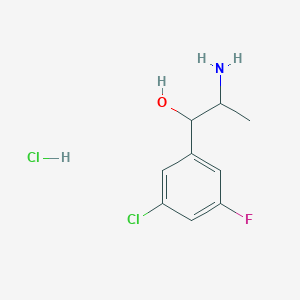 molecular formula C9H12Cl2FNO B1381093 2-Amino-1-(3-chloro-5-fluorophenyl)propan-1-ol hydrochloride CAS No. 1803592-51-9