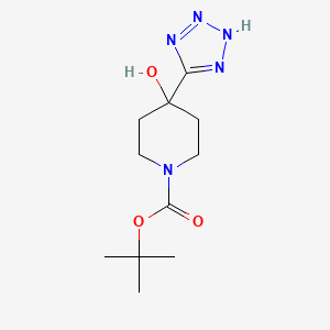 molecular formula C11H19N5O3 B1381100 叔丁基 4-羟基-4-(1H-1,2,3,4-四唑-5-基)哌啶-1-甲酸酯 CAS No. 1803594-41-3