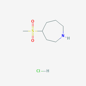molecular formula C7H16ClNO2S B1381107 4-Methanesulfonylazepane hydrochloride CAS No. 1803589-61-8
