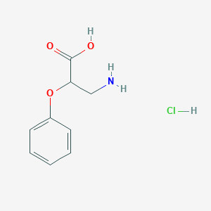 molecular formula C9H12ClNO3 B1381111 3-氨基-2-苯氧基丙酸盐酸盐 CAS No. 1803560-98-6