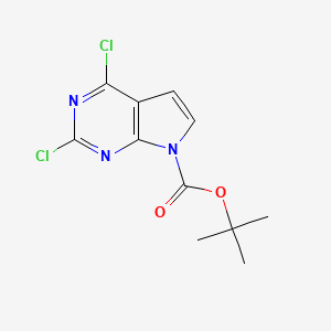 molecular formula C11H11Cl2N3O2 B1381119 叔丁基 2,4-二氯-7H-吡咯并[2,3-d]嘧啶-7-羧酸酯 CAS No. 1038588-24-7