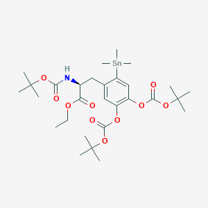 N-(tert-butoxycarbonyl)-3,4-di(tert-butoxycarbonyloxy)-6-(trimethylstannyl)-L-phenylalanine ethyl ester