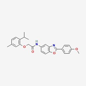 molecular formula C26H26N2O4 B13811270 N-[2-(4-methoxyphenyl)-1,3-benzoxazol-5-yl]-2-[5-methyl-2-(propan-2-yl)phenoxy]acetamide 