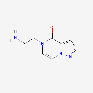 molecular formula C8H10N4O B1381135 5-(2-氨基乙基)吡唑并[1,5-a]吡嗪-4(5H)-酮 CAS No. 1566152-06-4