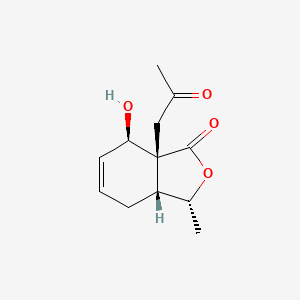 molecular formula C12H16O4 B13811352 (3R,3aR,7R,7aR)-7-hydroxy-3-methyl-7a-(2-oxopropyl)-3,3a,4,7-tetrahydro-2-benzofuran-1-one 