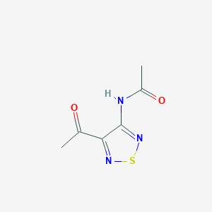 molecular formula C6H7N3O2S B13811380 N-(4-acetyl-1,2,5-thiadiazol-3-yl)acetamide 