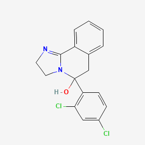 molecular formula C17H14Cl2N2O B13811387 2,3,5,6-Tetrahydro-5-(2,4-dichlorophenyl)-imidazo(2,1-a)isoquinolin-5-ol CAS No. 56882-51-0