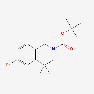 molecular formula C16H20BrNO2 B1381141 tert-butyl 6'-bromo-2',3'-dihydro-1'H-spiro[cyclopropane-1,4'-isoquinoline]-2'-carboxylate CAS No. 1203682-77-2