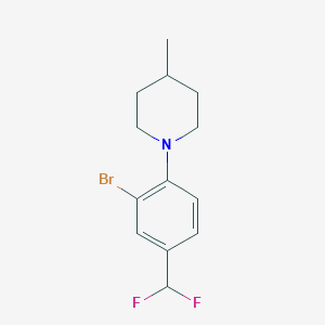 molecular formula C13H16BrF2N B1381142 1-(2-溴-4-(二氟甲基)苯基)-4-甲基哌啶 CAS No. 1704073-17-5