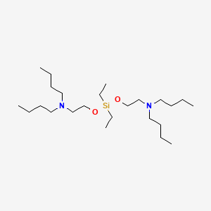 molecular formula C24H54N2O2Si B13811439 Ethylamine, 2,2'-((diethylsilylene)dioxy)bis(N,N-dibutyl- CAS No. 23127-30-2