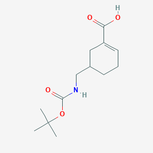 molecular formula C13H21NO4 B1381145 5-(((叔丁氧羰基)氨基)甲基)环己烯-1-甲酸 CAS No. 1434141-75-9