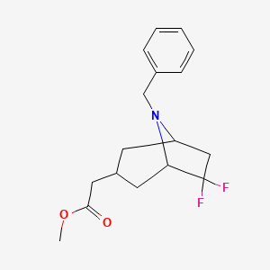 molecular formula C17H21F2NO2 B1381146 Methyl 2-exo-(8-benzyl-6,6-difluoro-8-azabicyclo[3.2.1]octan-3-yl)acetate CAS No. 1630906-57-8