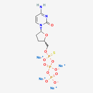 molecular formula C9H12N3Na4O11P3S B13811478 P-P-sP-Cyt-ddRibf.4Na+ 