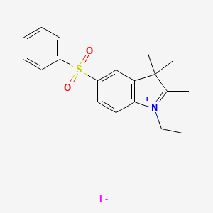 molecular formula C19H22INO2S B13811486 1-Ethyl-2,3,3-trimethyl-5-(phenylsulphonyl)-3H-indolium iodide CAS No. 55203-51-5