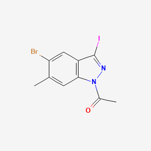 molecular formula C10H8BrIN2O B1381149 1-(5-溴-3-碘-6-甲基-1H-吲唑-1-基)乙酮 CAS No. 1788054-76-1