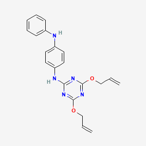 molecular formula C21H21N5O2 B13811520 N-(4,6-Bis(allyloxy)-1,3,5-triazin-2-yl)-N'-phenylbenzene-1,4-diamine CAS No. 60640-92-8